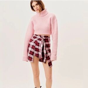 NWOT FOR LOVE AND LEMONS PLAID SHIRT TIE SKIRT S